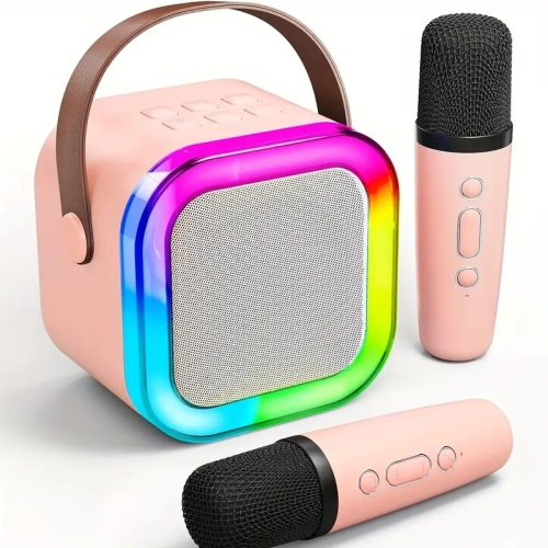 ALTOPARLANTE PORTATILE MINI KARAOKE WIRELESS CON DUE MICROFONI