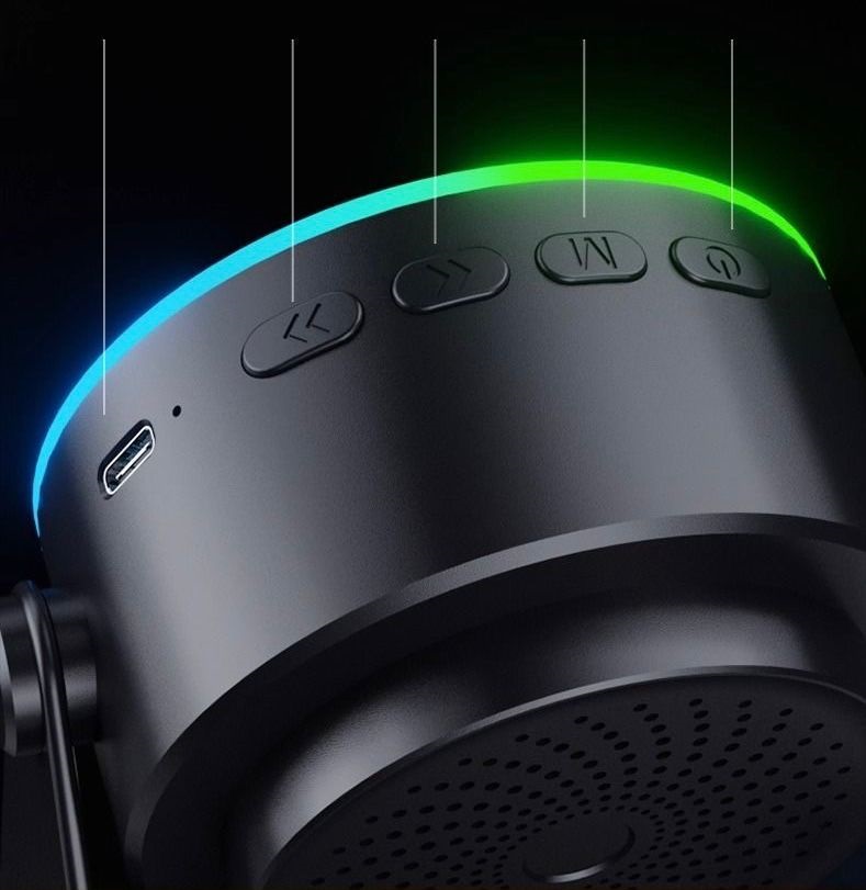 ALTOPARLANTE MAGNETICO A INDUZIONE PER SMARTPHONE CON LUCE AMBIENTALE COLORATA E ROTAZIONE A 360° - immagine 6