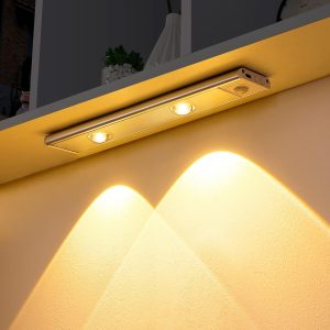 LUCI SOTTOPENSILE LED CON SENSORE DI MOVIMENTO PER INTERNI, LUCE PER ARMADIO RICARICABILE TRAMITE USB, 3 MODALITÀ DI ILLUMINAZIONE, LUCE DIMMERABILE CONTINUA, LUCE NOTTURNA 6500K PER ARMADIO, CUCINA, ARMADIO (7,87 POLLICI/20 CM)