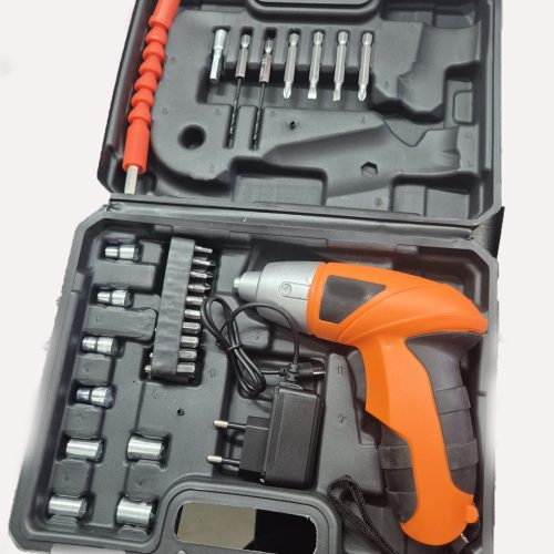 AVVITATORE ELETTRICO PORTATILE CON COMODA VALIGETTA E UN SET DI 45PUNTE , UTILE PER LAVORI DOMESTICI O DI BRICOLAGE