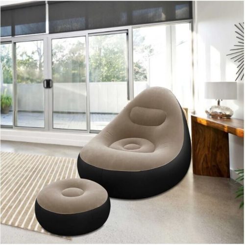 POLTRONA GONFIABILE CON POUF CON POGGIAPIEDI LONGUE PER CASA E GIARDINO RELAX