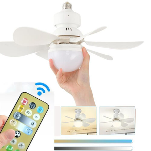 VENTILATORE CON ATTACCO E27 LUCE CALDA/FREDDA 60W