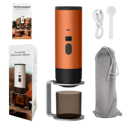 MACCHINA CAFFE ESPRESSO PORTATILE, 3 IN 1 CAFFETTIERA ELETTRICA COMPATIBILE CON CAPSULE NESPRESSO E CAFFÈ MACINATO, AUTO-RISCALDAMENTO, 15 BAR, USB RICARICABILE, PER VIAGGI CAMPEGGIO AUTO UFFICIO